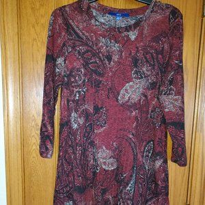 Apt 9 - paisley short dress or tunic - size M
